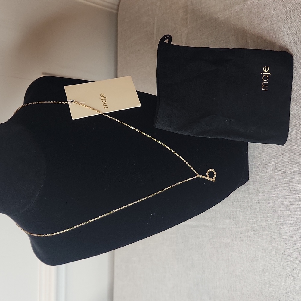 Maje gold “b” pendant necklace